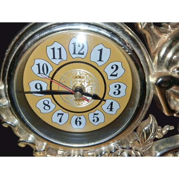 Vintage Pegasus Unicorn Mcm Horse Quartz Table Clock - Picture 3 of 11
